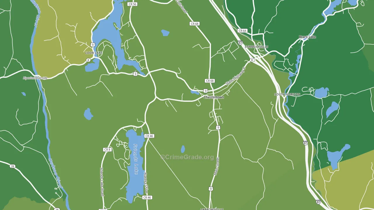 Chestertown, NY Map of Vandalism Rates