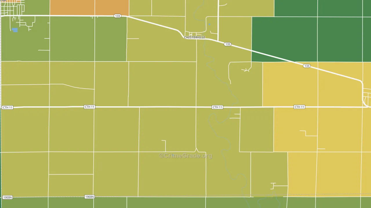 Chesterville, IL Map of Vandalism Rates
