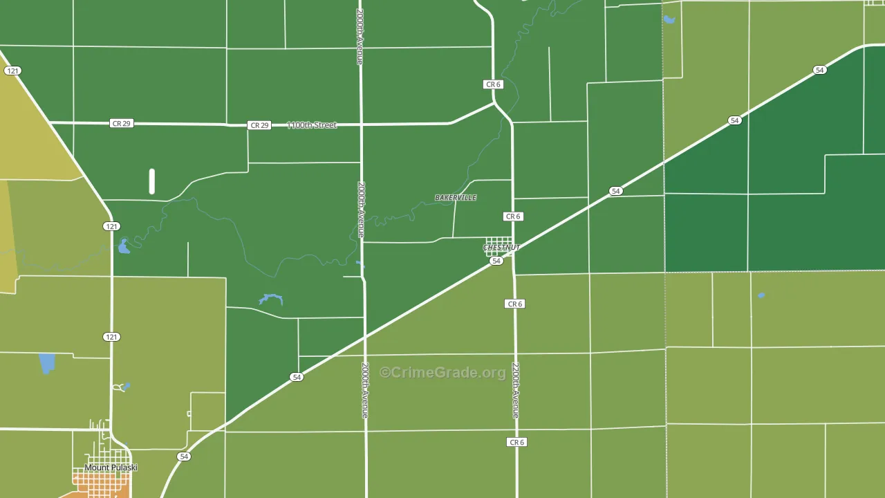 Chestnut, IL Map of Vandalism Rates
