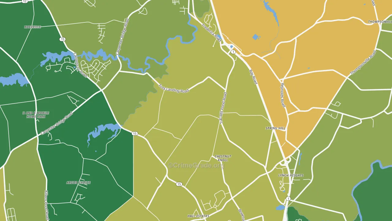 Chestnut Knoll, DE Map of Vandalism Rates