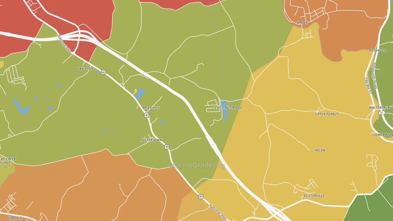 Chestnut Ridge, PA Map of Vandalism Rates