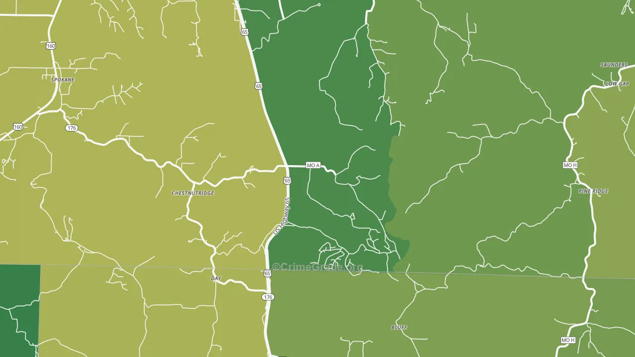 Chestnutridge, MO Map of Vandalism Rates