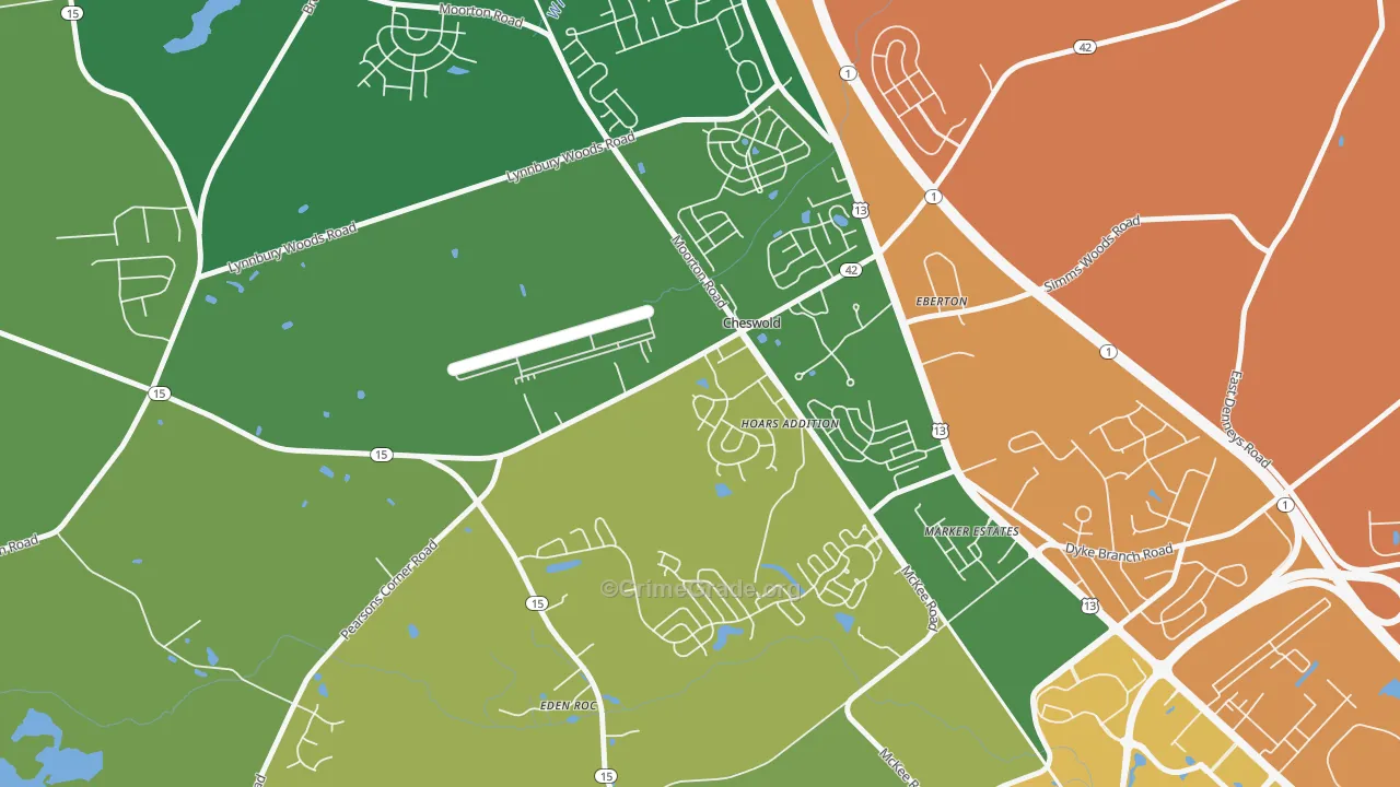 Cheswold, DE Map of Vandalism Rates