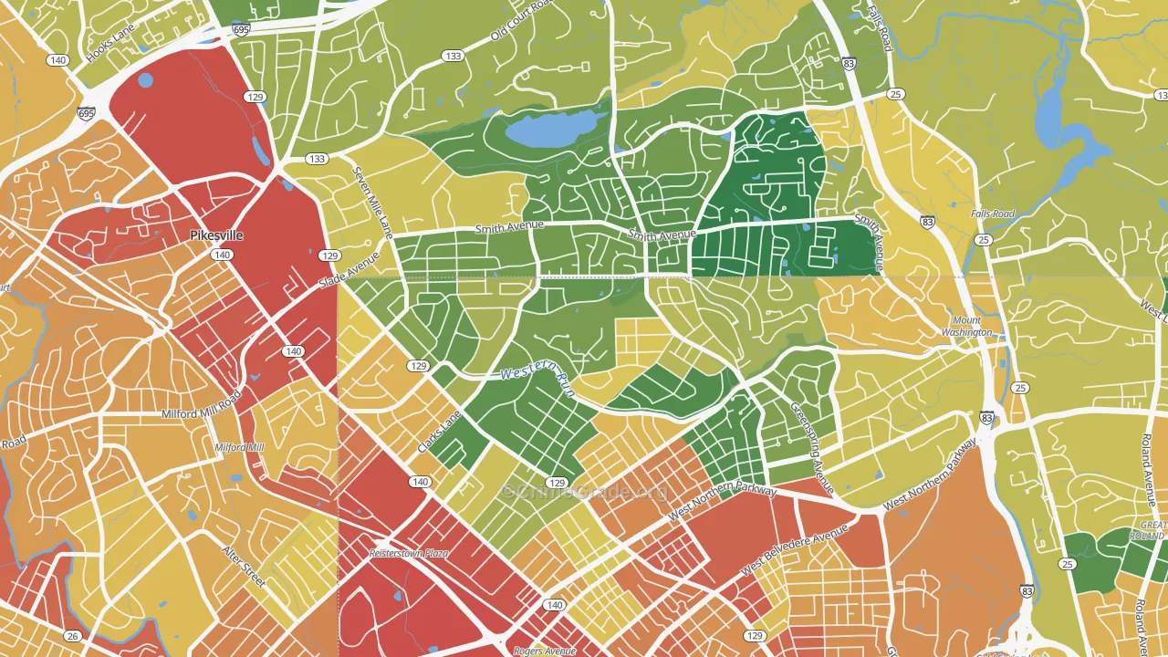 Cheswolde, Baltimore, MD Map of Vandalism Rates
