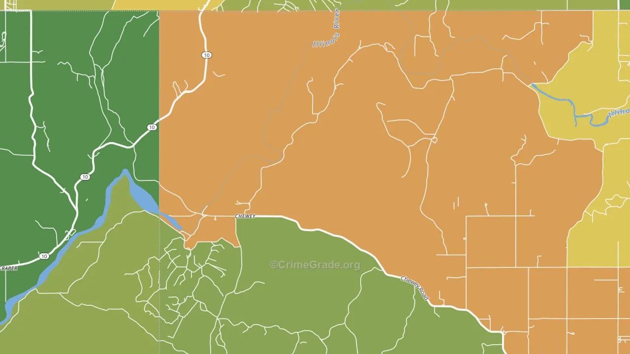 Chewey, OK Map of Vandalism Rates