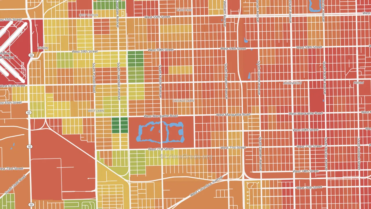 Chicago Lawn, Chicago, IL Map of Vandalism Rates