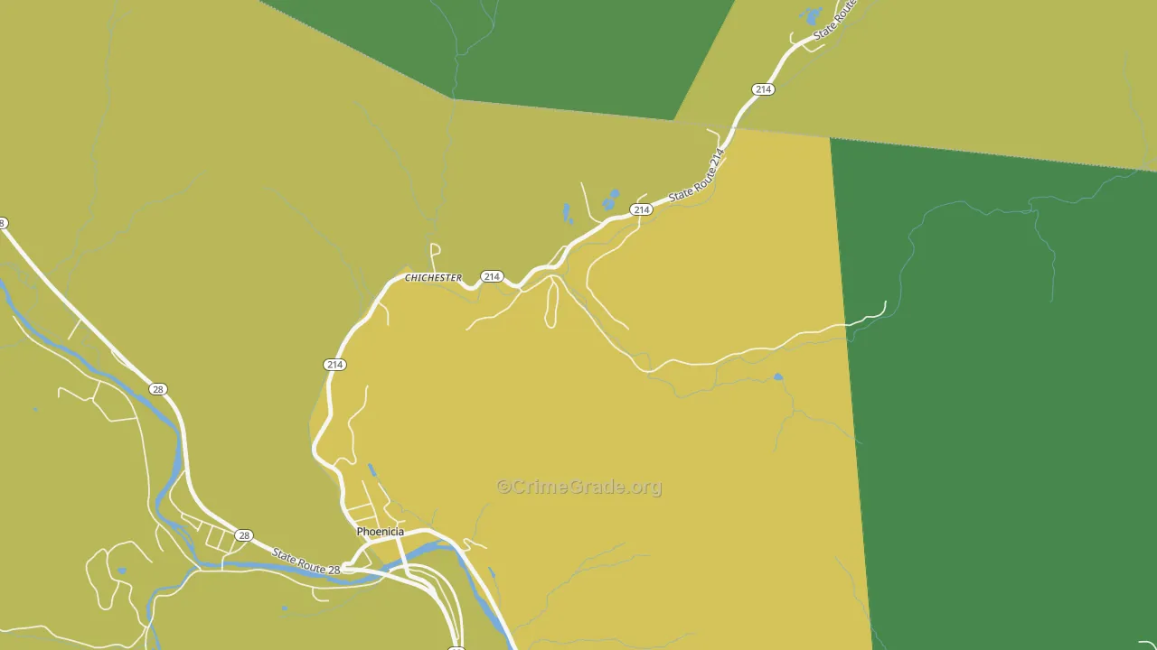 Chichester, NY Map of Vandalism Rates