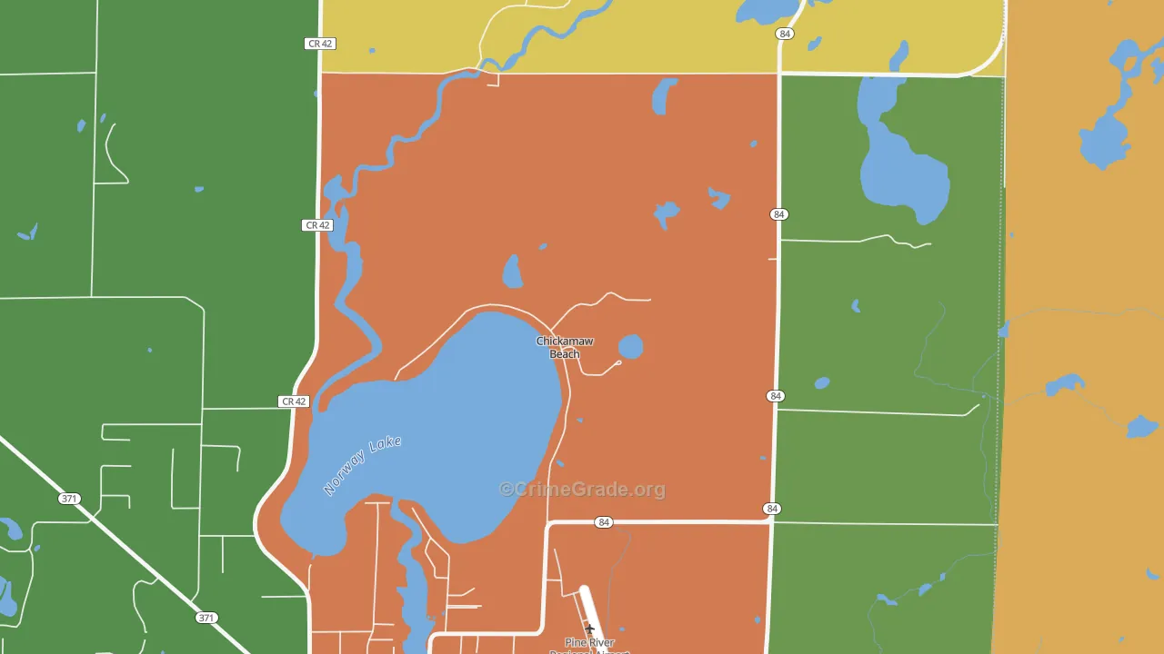 Chickamaw Beach, MN Map of Vandalism Rates