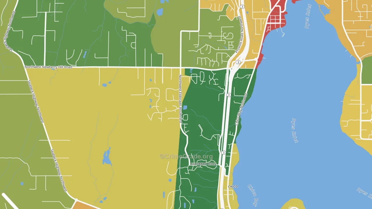 Chico, WA Map of Vandalism Rates
