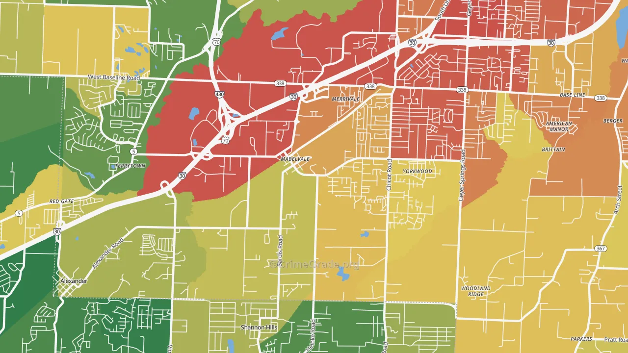 Chicot West, Little Rock, AR Map of Vandalism Rates