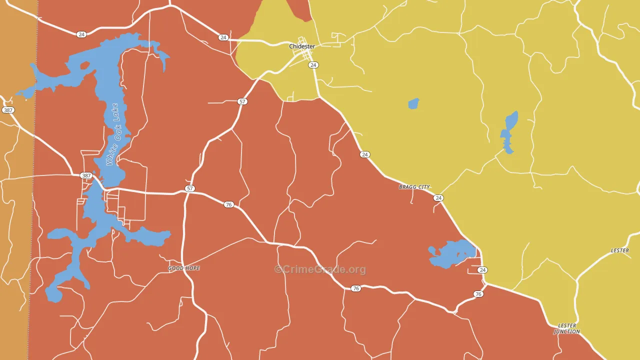 Chidester, AR Map of Vandalism Rates