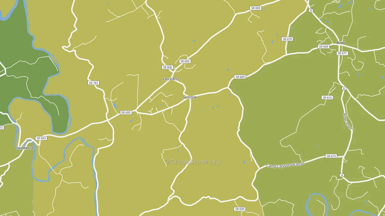 Childress, VA Map of Vandalism Rates