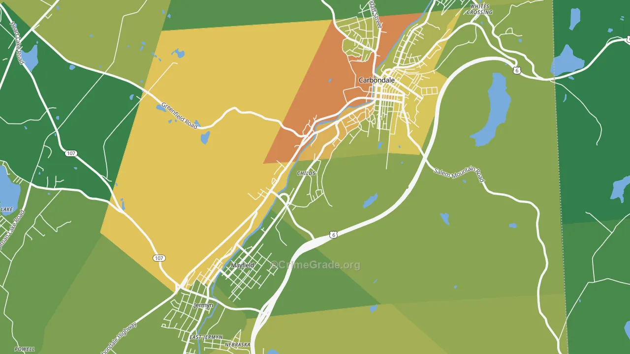 Childs, PA Map of Vandalism Rates
