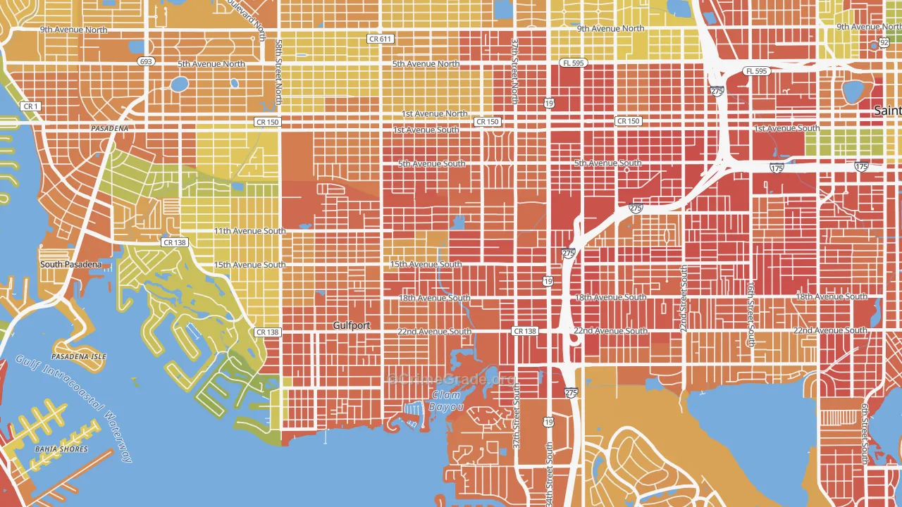 Childs Park, St. Petersburg, FL Map of Vandalism Rates