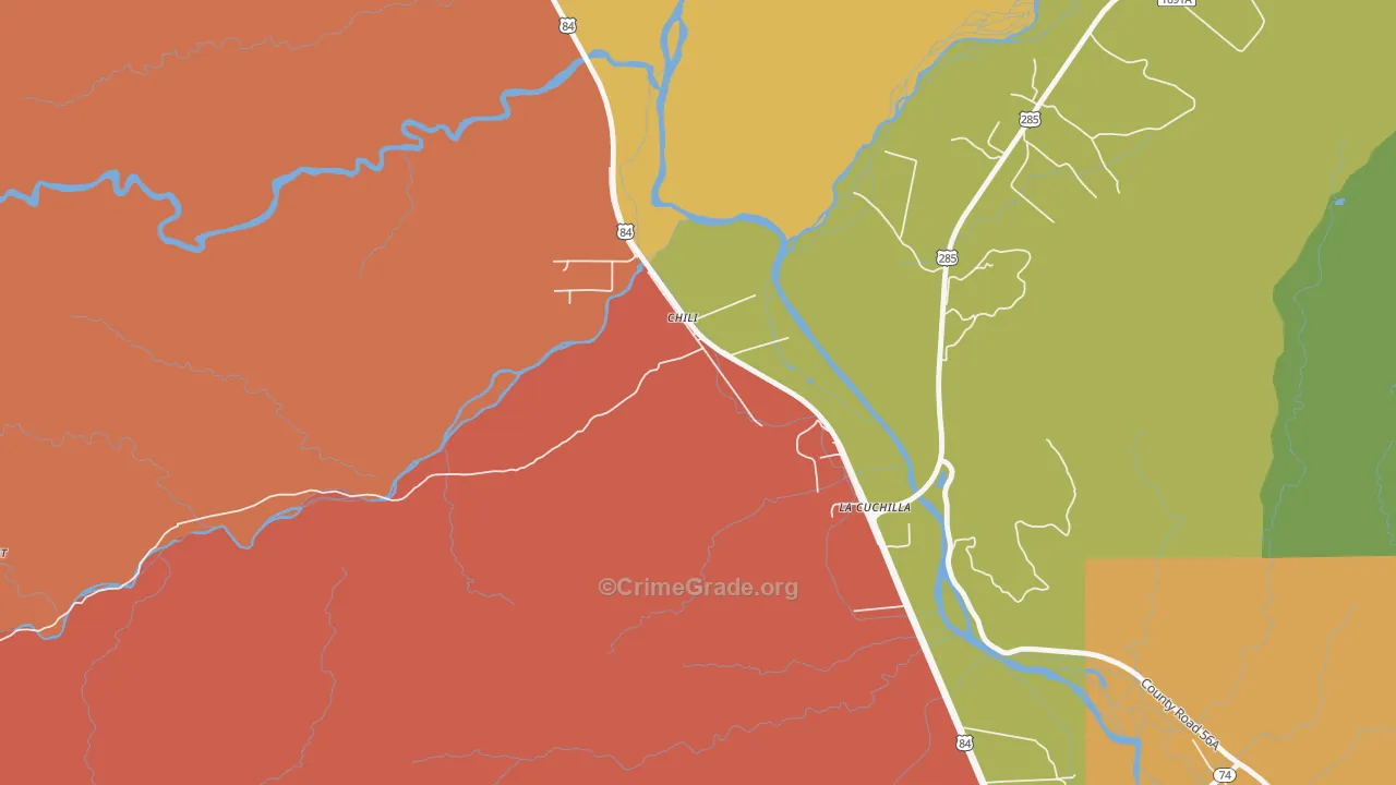 Chili, NM Map of Vandalism Rates