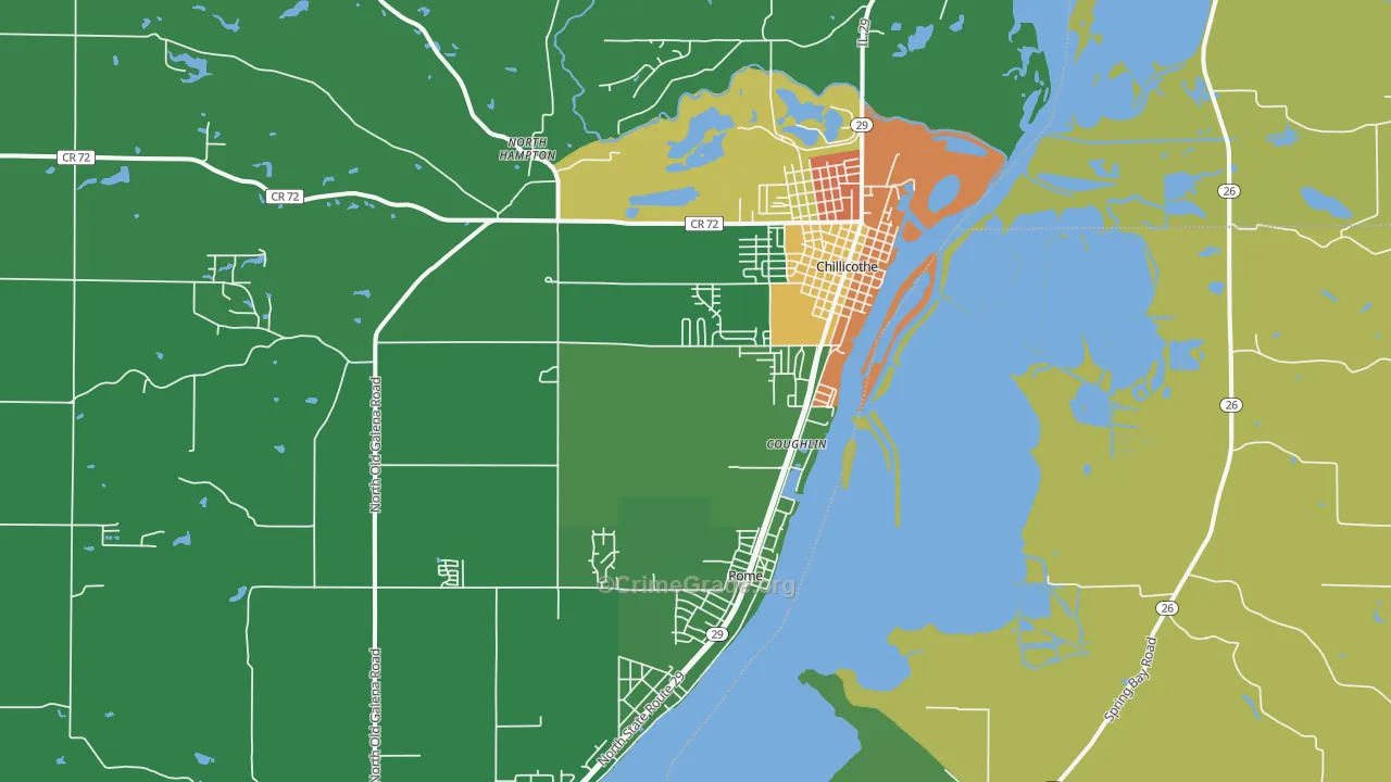 Chillicothe, IL Map of Vandalism Rates