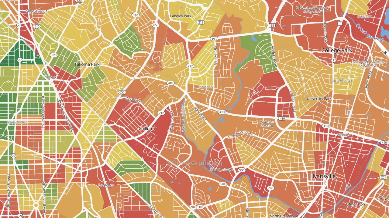 Chillum, MD Map of Vandalism Rates