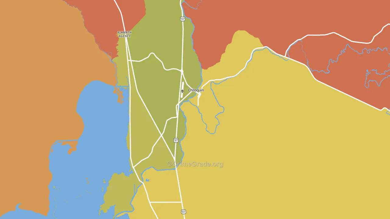 Chiloquin, OR Map of Vandalism Rates