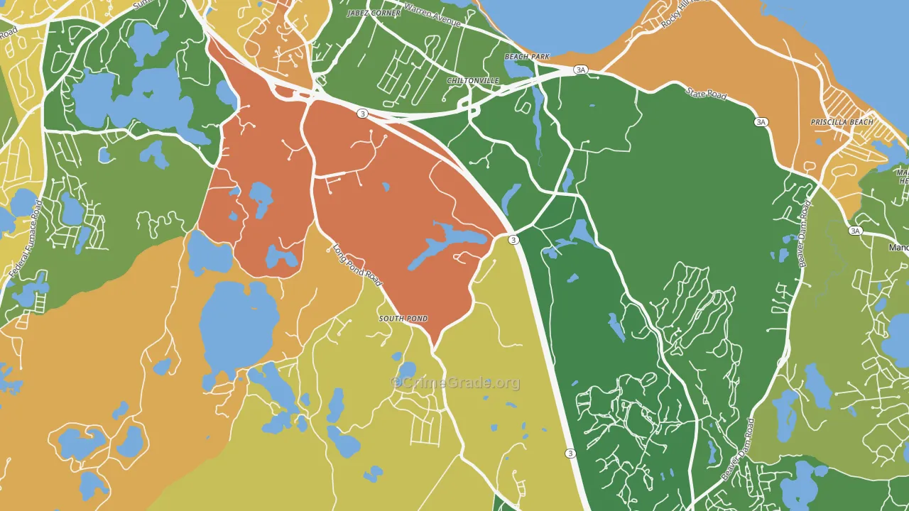 Chiltonville, MA Map of Vandalism Rates