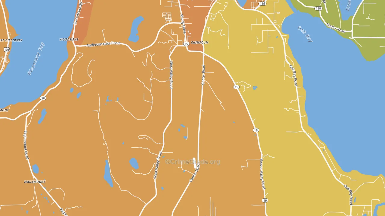 Chimacum, WA Map of Vandalism Rates