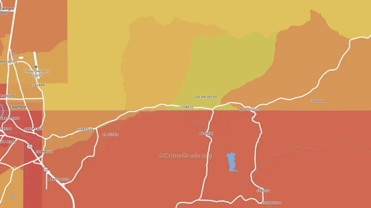 Chimayo, NM Map of Vandalism Rates