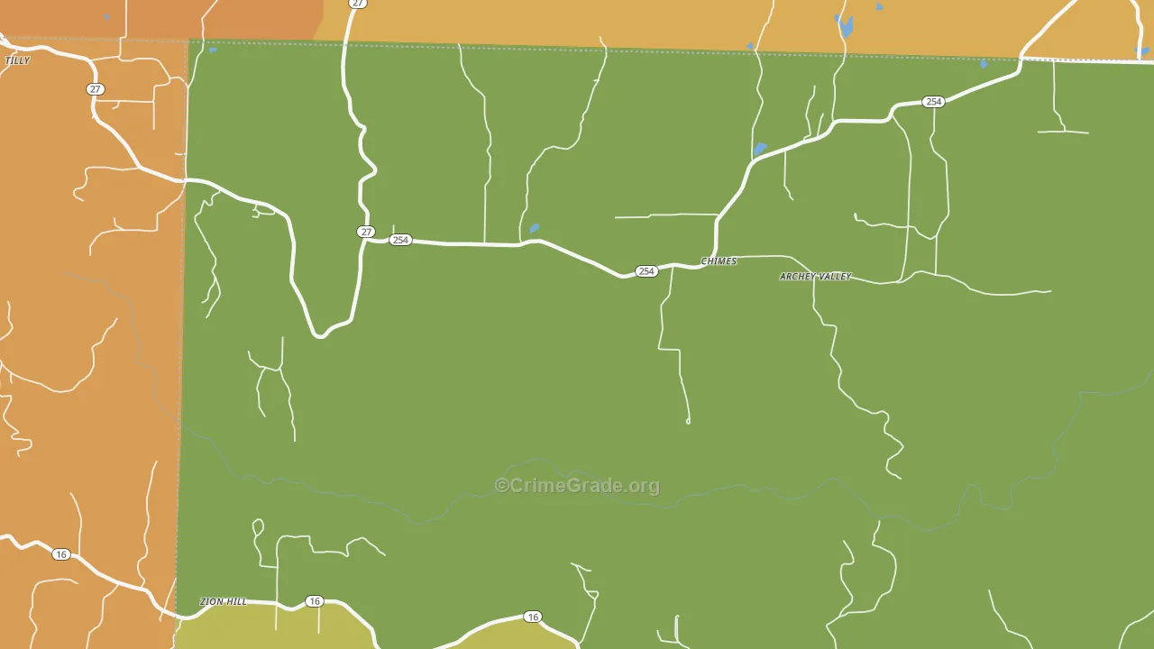 Chimes, AR Map of Vandalism Rates