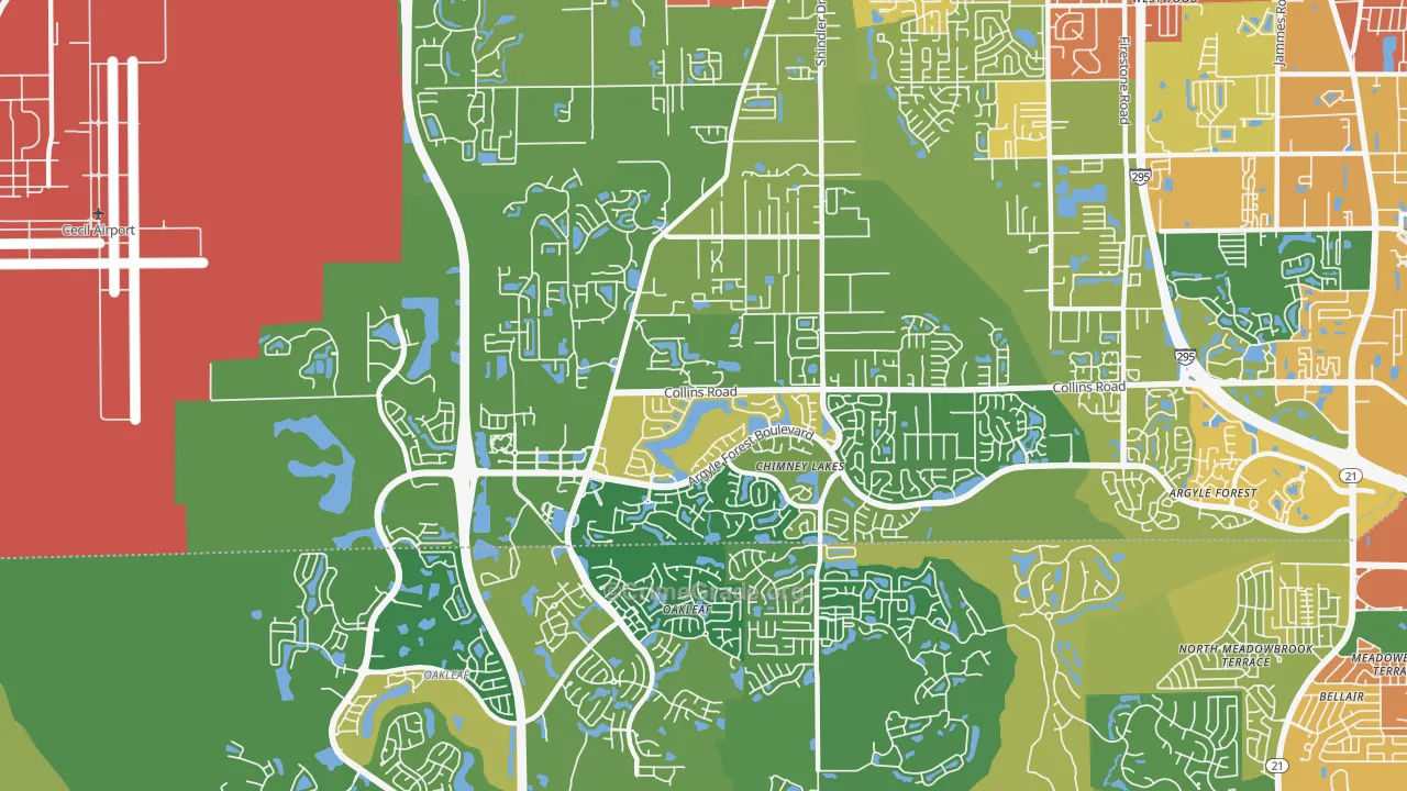 Chimney Lakes, Jacksonville, FL Map of Vandalism Rates