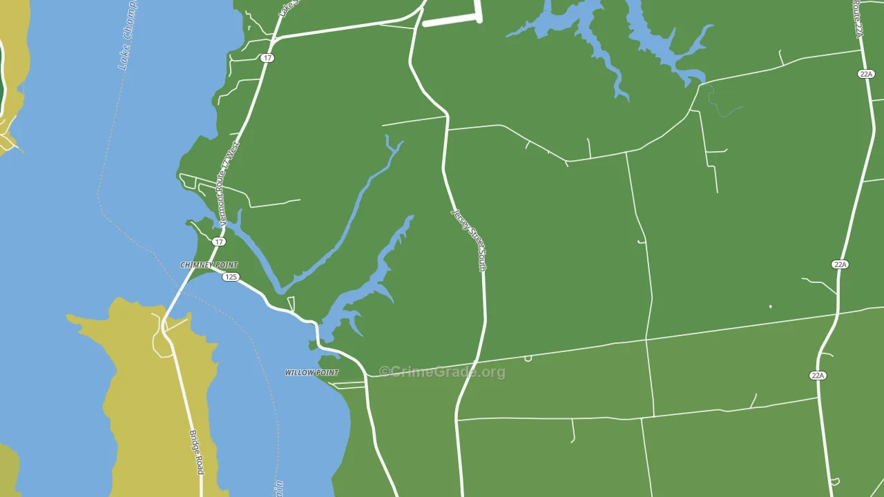 Chimney Point, VT Map of Vandalism Rates