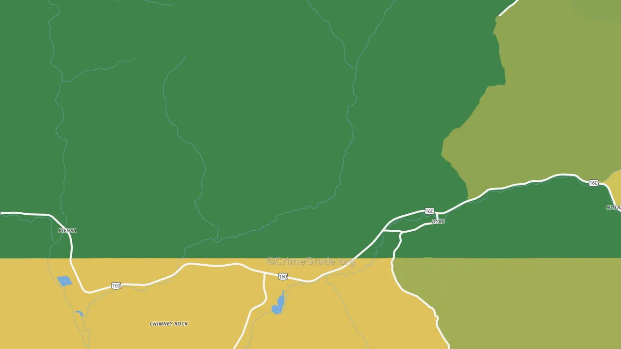 Chimney Rock, CO Map of Vandalism Rates