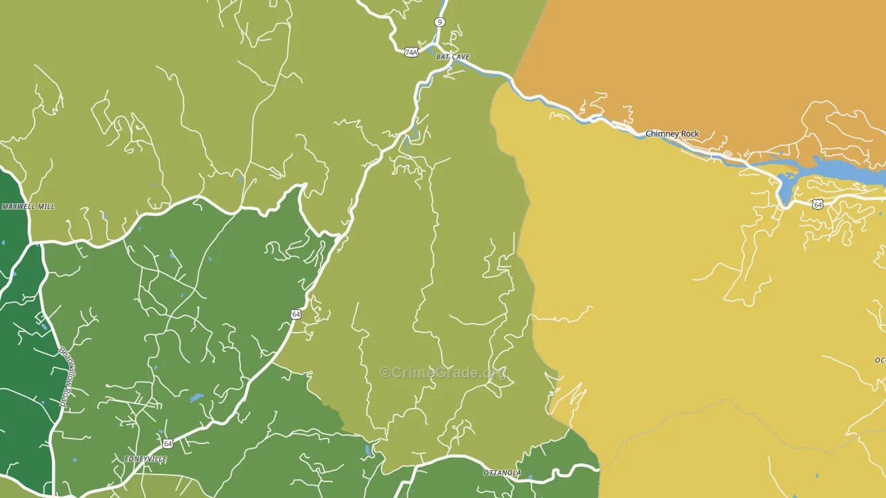 Chimney Rock, NC Map of Vandalism Rates