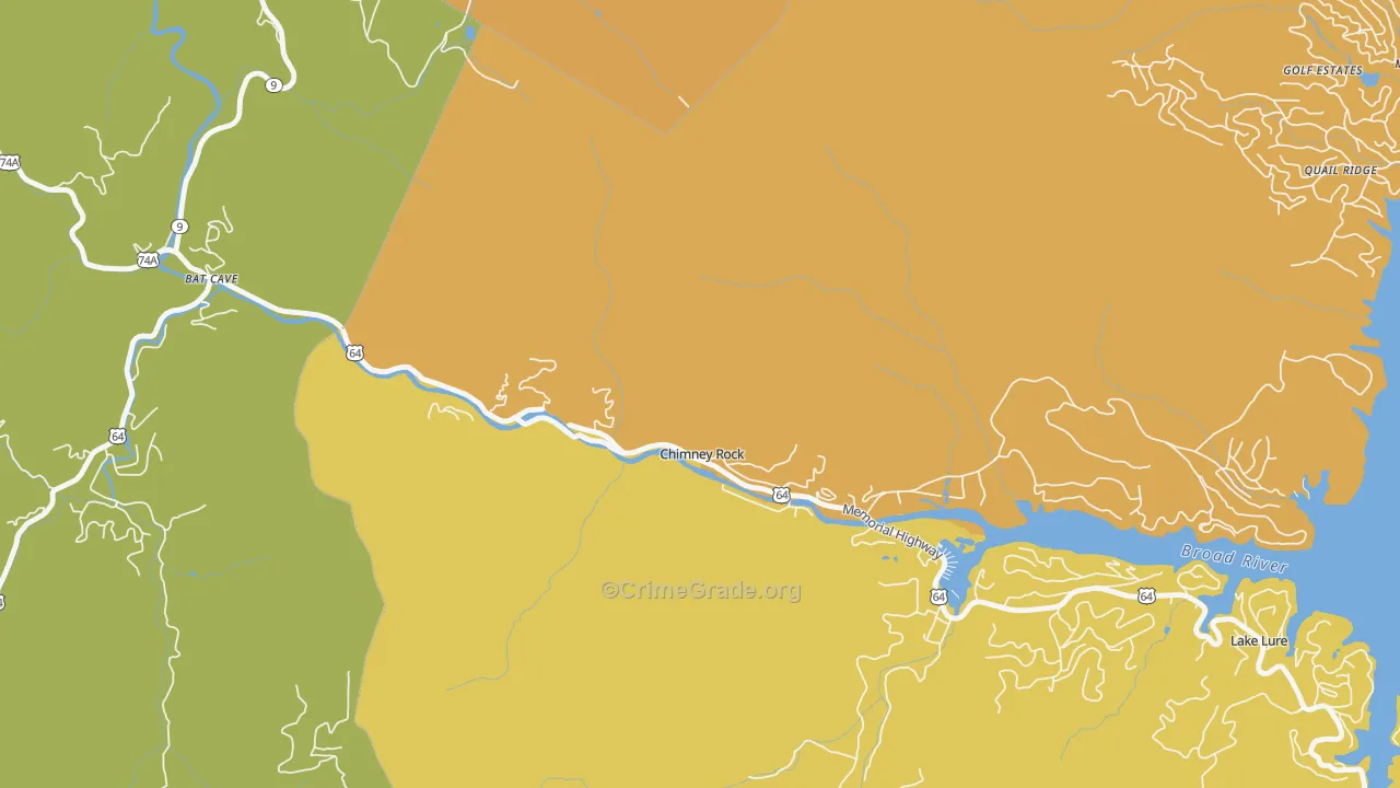 Chimney Rock Village, NC Map of Vandalism Rates