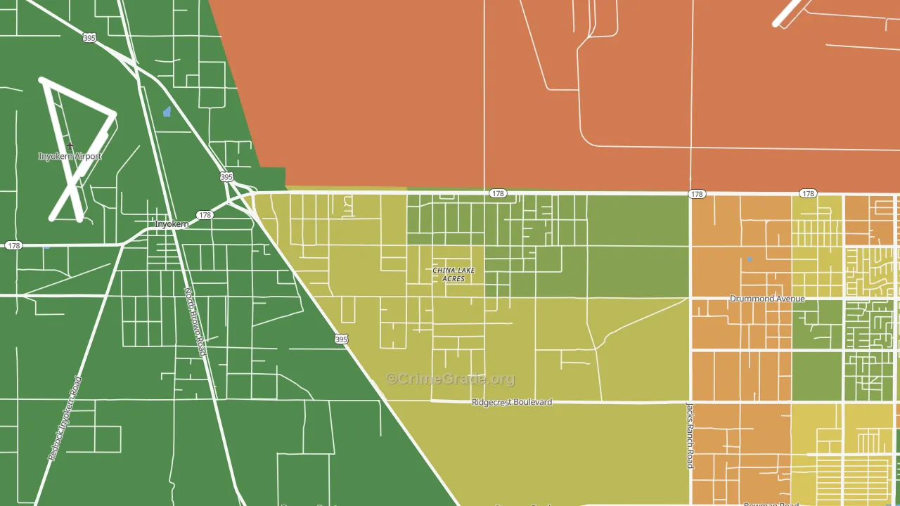 China Lake Acres, CA Map of Vandalism Rates