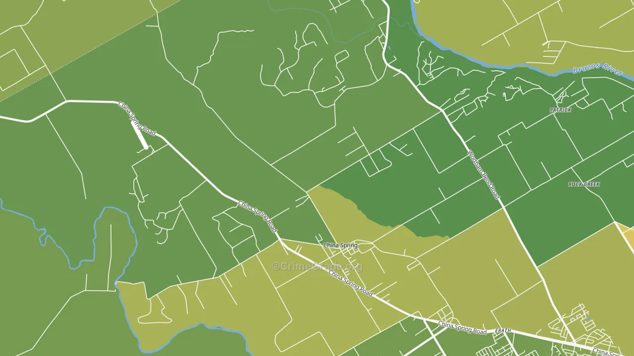 China Spring, TX Map of Vandalism Rates