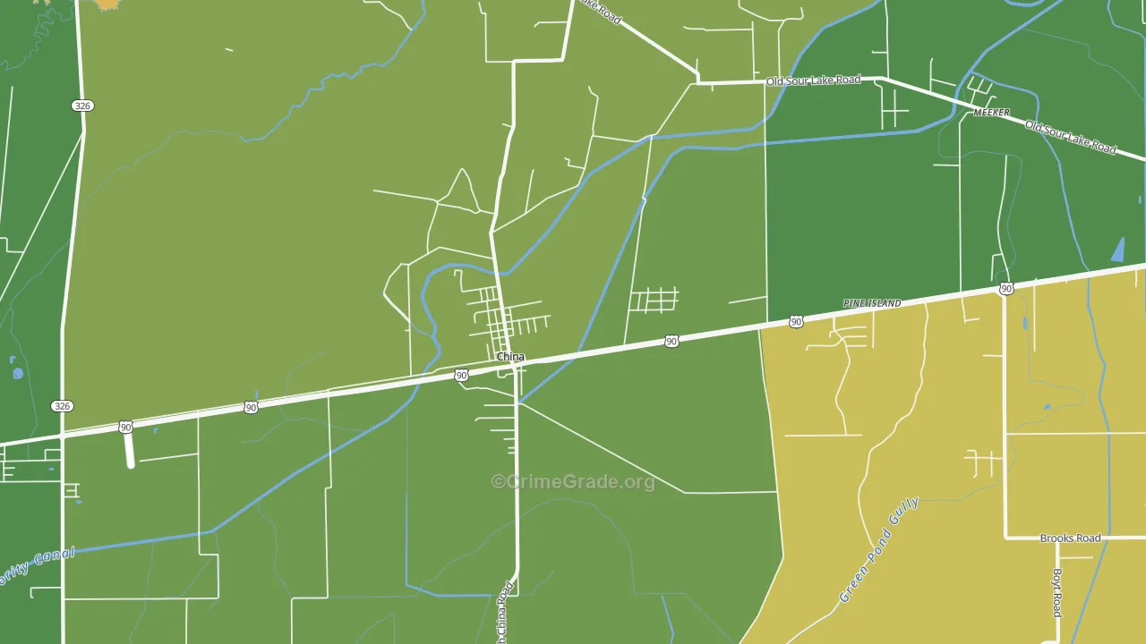 China, TX Map of Vandalism Rates
