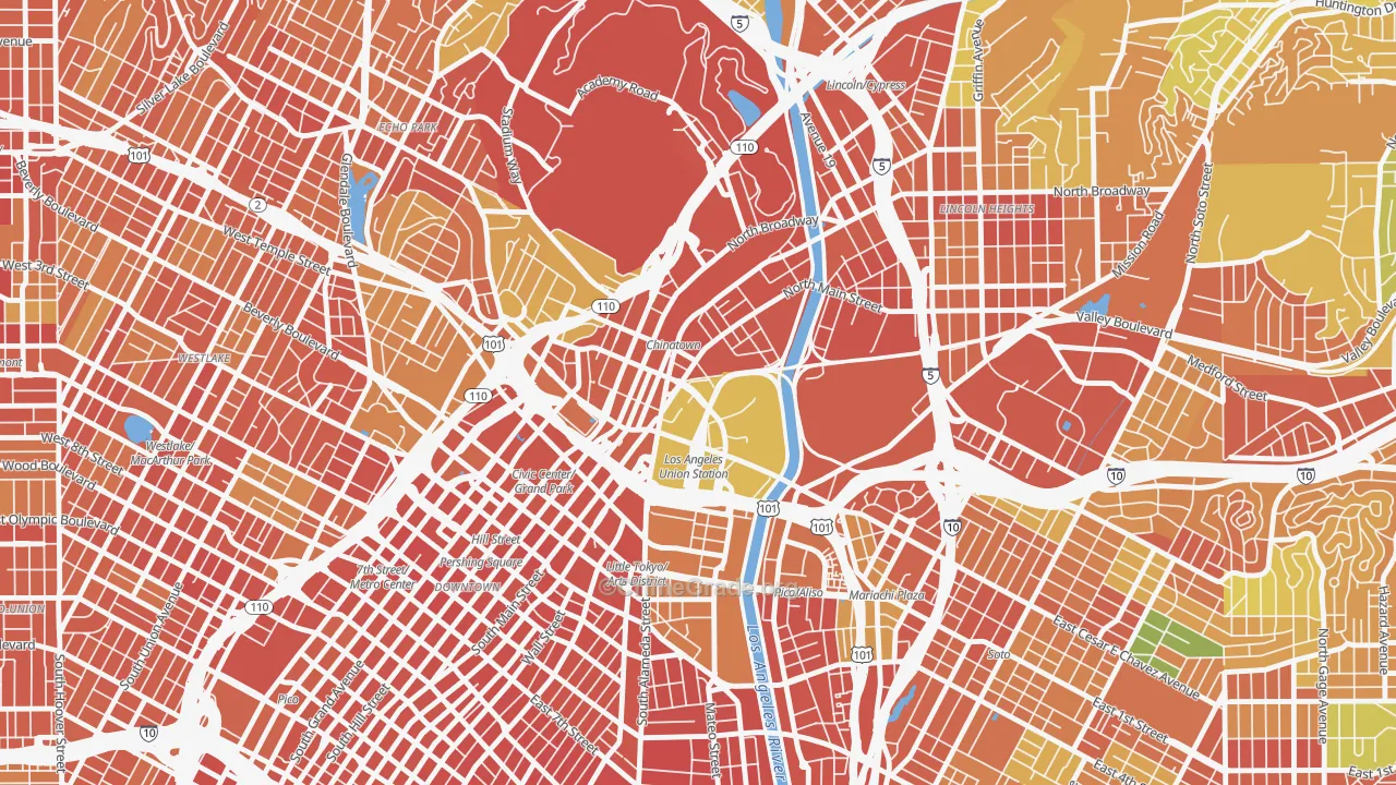 Chinatown, Los Angeles, CA Map of Vandalism Rates