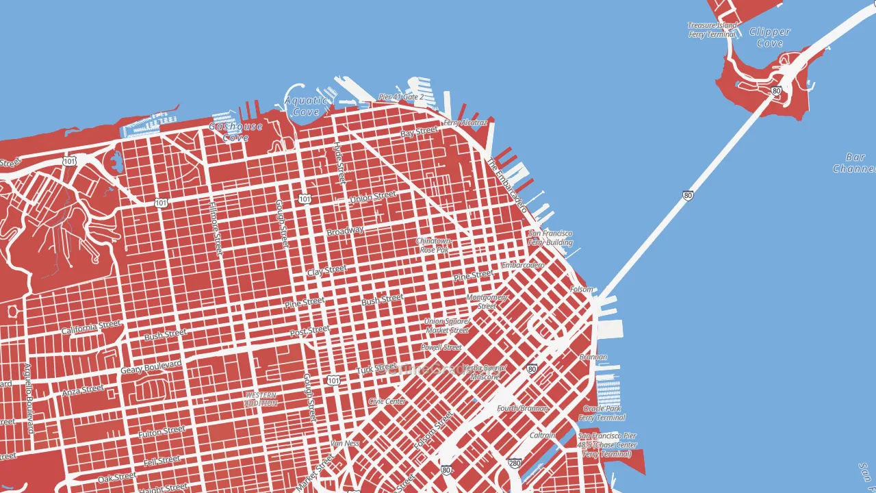 Chinatown-San Francisco, San Francisco, CA Map of Vandalism Rates
