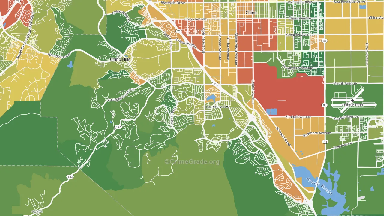 Chino Hills, CA Map of Vandalism Rates