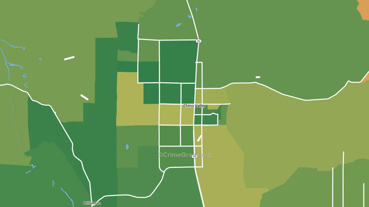 Chino Valley, AZ Map of Vandalism Rates