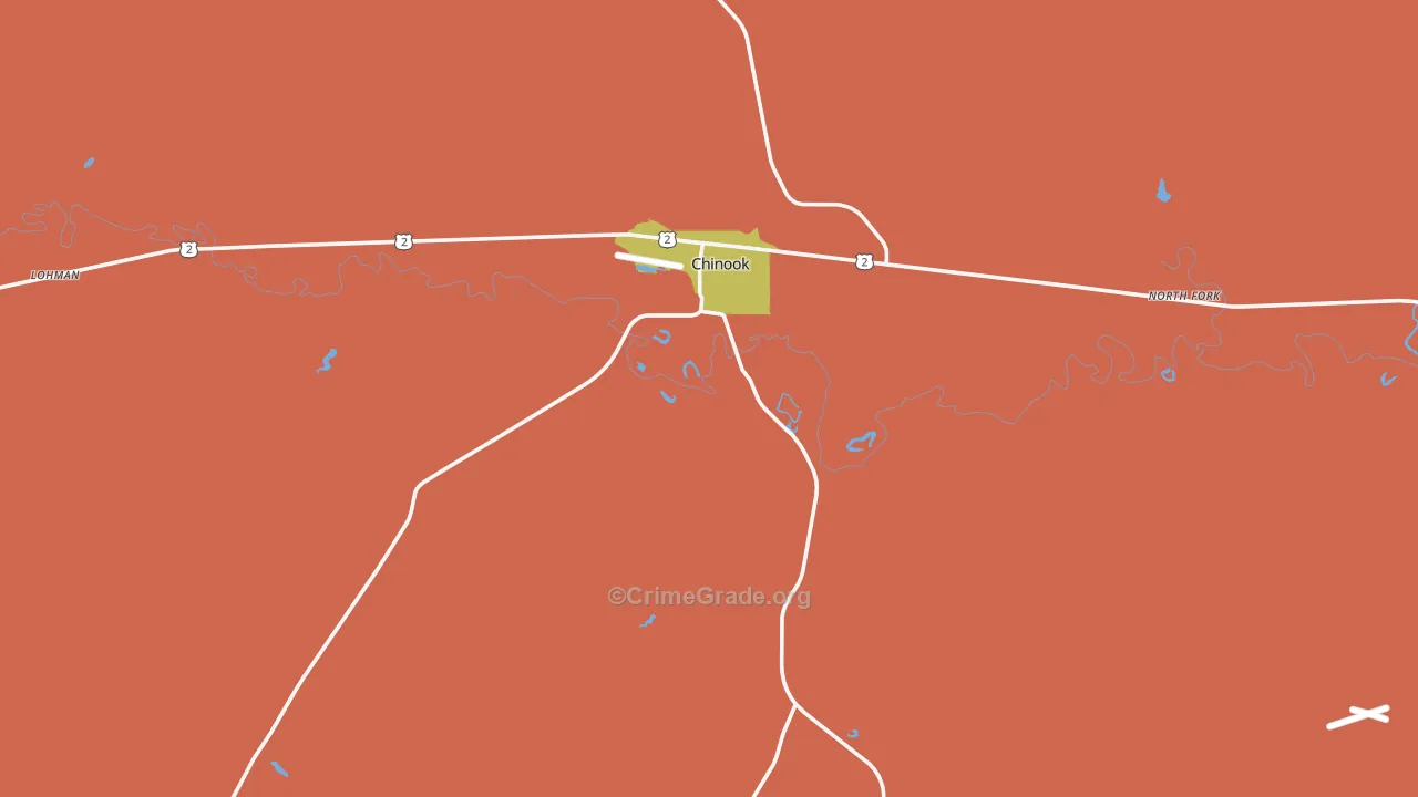 Chinook, MT Map of Vandalism Rates