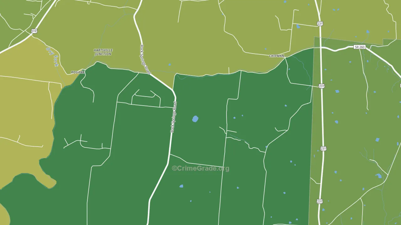 Chipman, TN Map of Vandalism Rates
