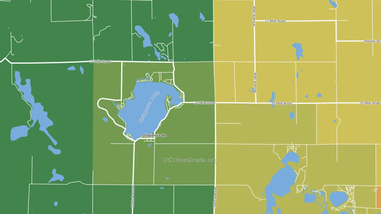 Chippewa Lake, MI Map of Vandalism Rates