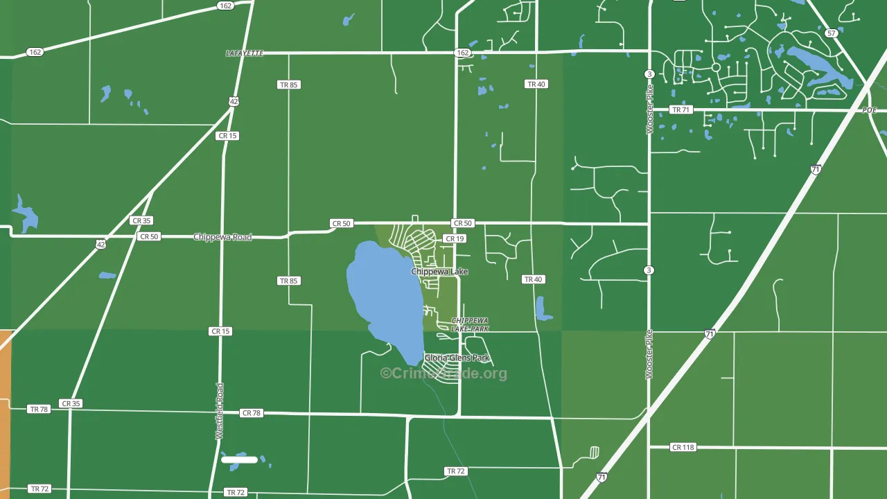 Chippewa Lake, OH Map of Vandalism Rates