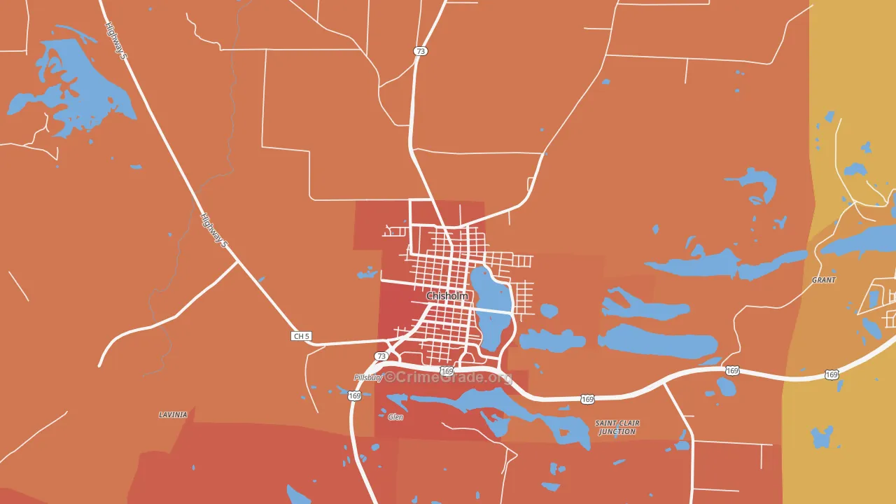 Chisholm, MN Map of Vandalism Rates