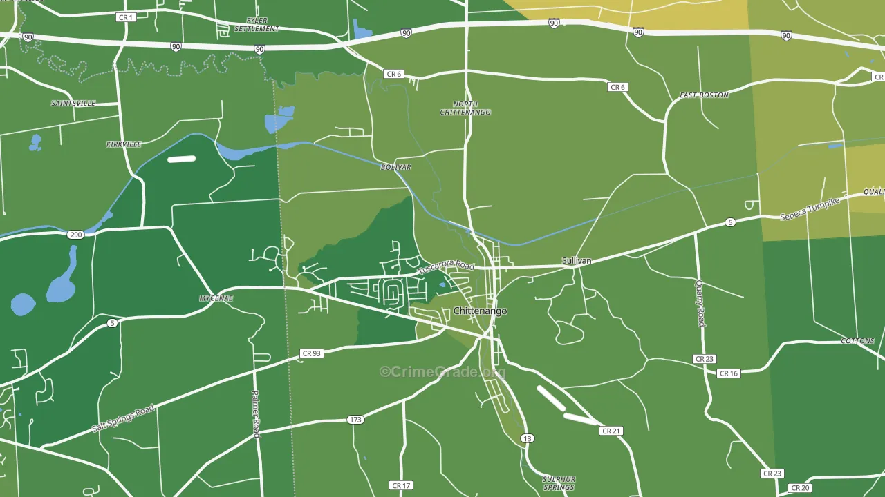 Chittenango, NY Map of Vandalism Rates