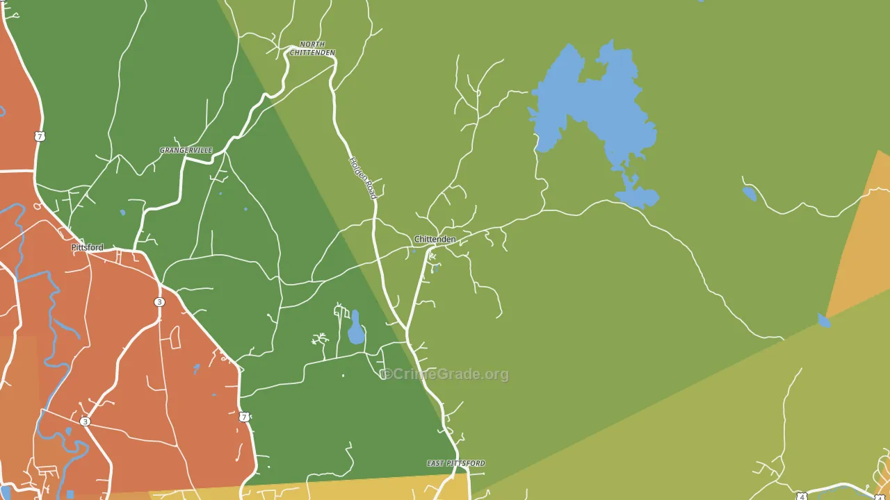 Chittenden, VT Map of Vandalism Rates