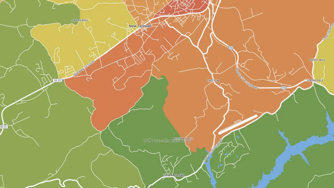 Chittum, TN Map of Vandalism Rates