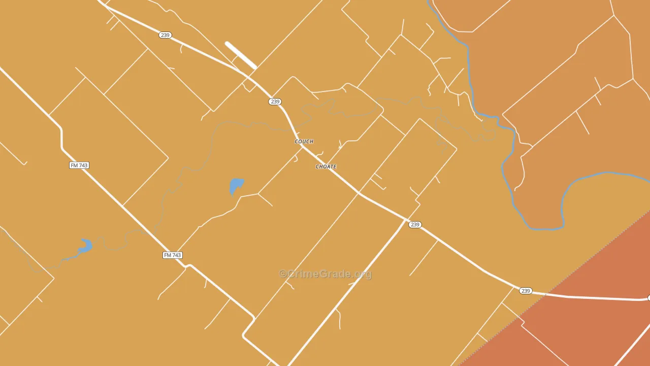 Choate, TX Map of Vandalism Rates