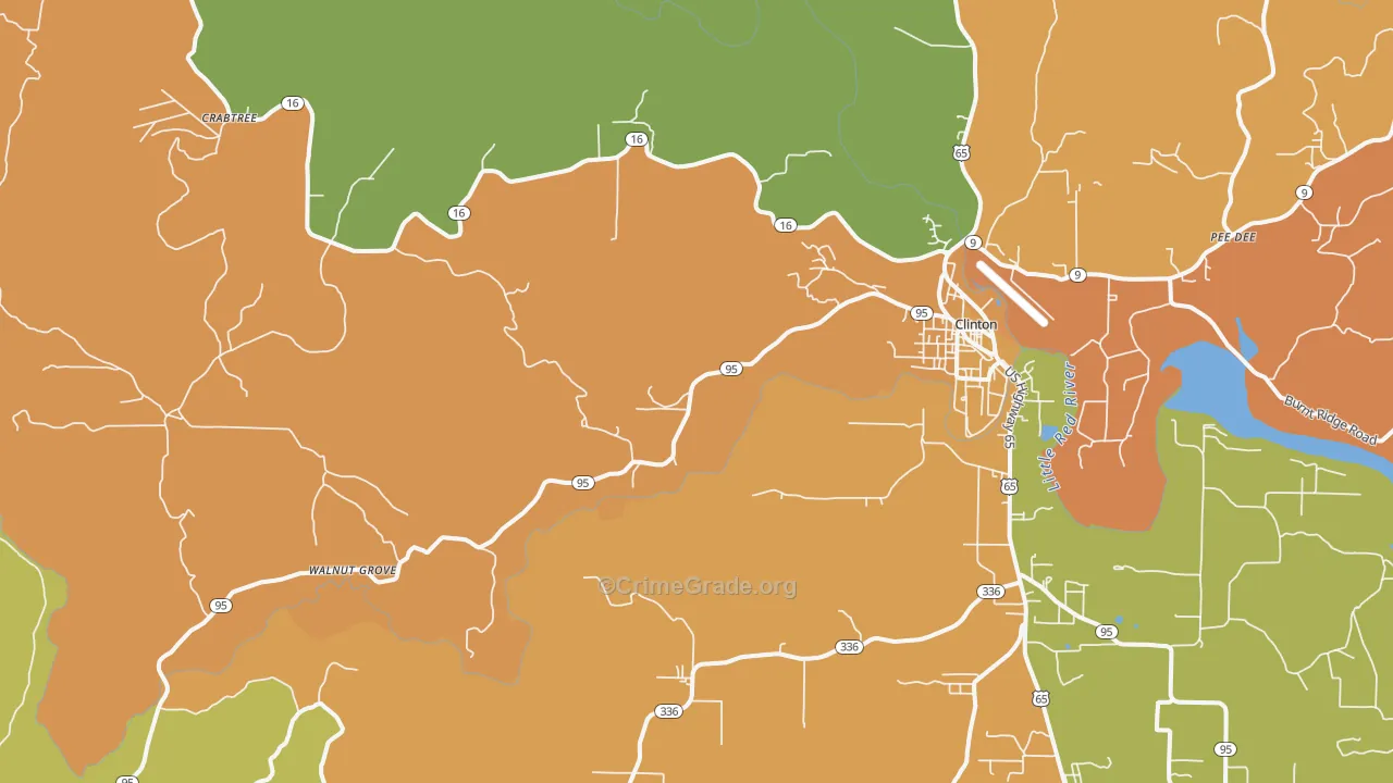 Choctaw, AR Map of Vandalism Rates