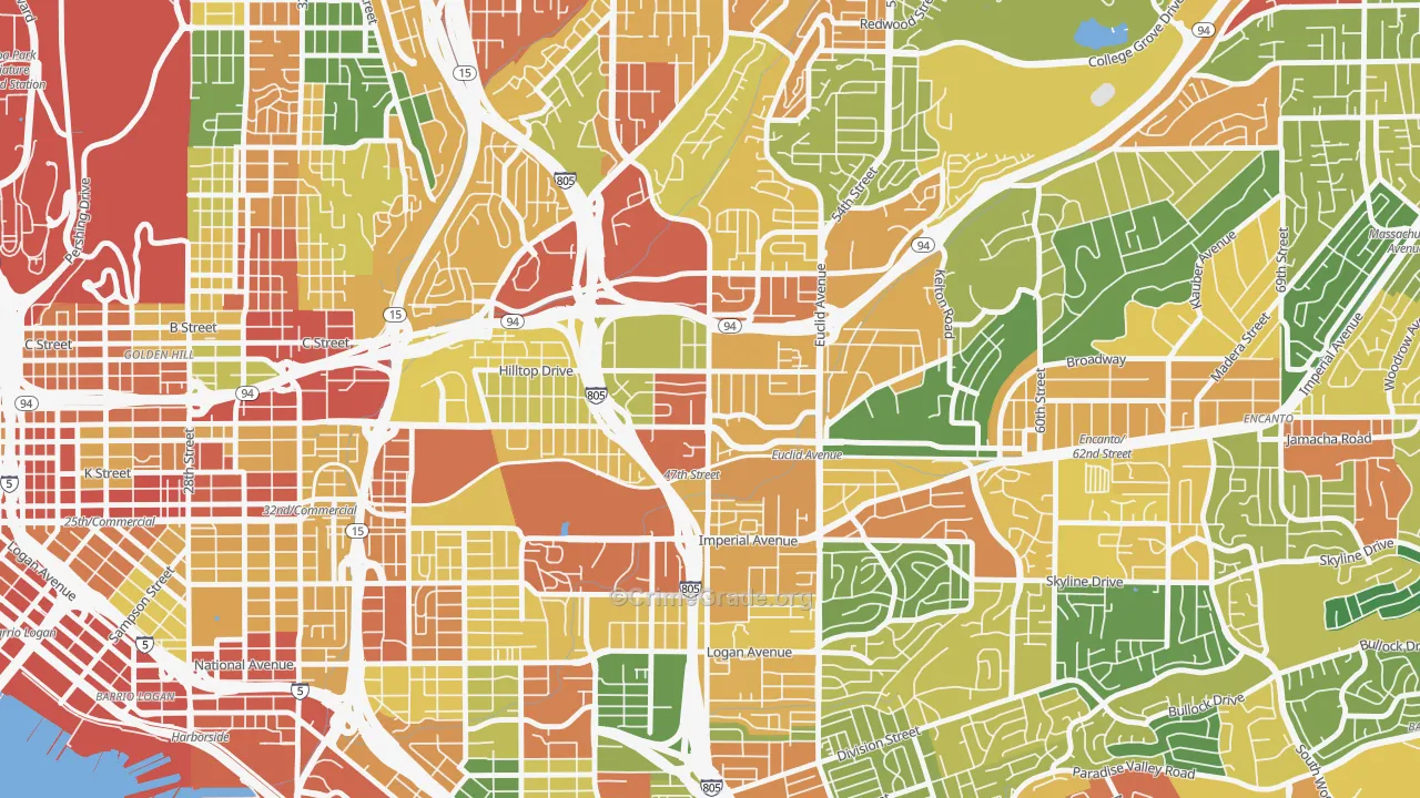 Chollas View, San Diego, CA Map of Vandalism Rates