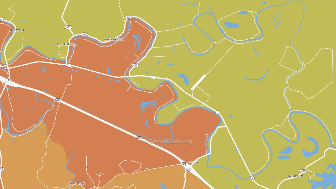 Chopin, LA Map of Vandalism Rates